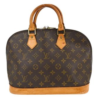 Louis Vuitton Alma Handbag Monogram Canvas Brown Canvas Handbag (Pre-Owned)
