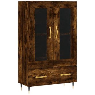 vidaXL Vidaxl - Aparador alto madera de ingeniería roble ahumado 69,5x31x115 cm