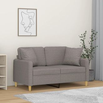 vidaXL Sof&aacute; De 2 Plazas Con Cojines Tela Gris Taupe 120 Cm Vidaxl