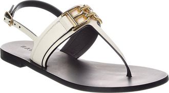 Bally Logo Positano Leather Flat Sandal