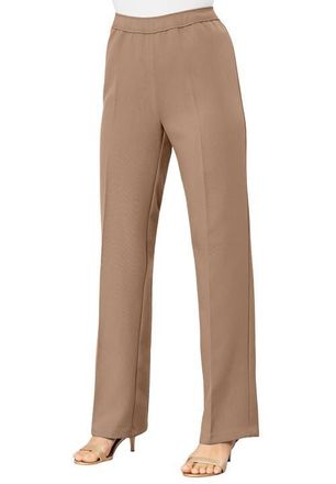 Roaman's Plus Size Wide Leg Bend Over Pant in Brown Sugar at Nordstrom, Size 14