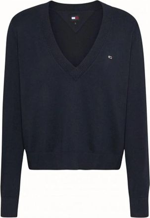 Tommy Jeans Maglia - Dames - V-hals truien - Zwart - 2XS - Truien & Vesten