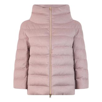 Herno Padded Jacket with High Collar - female - Herno - Winter Jackets - Pink - 2XL - Jackets