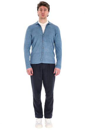 Drumohr Long Sleeve Brushed Denim Shirt