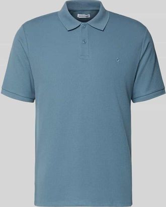 Jack & Jones Jack & Jones Regular Fit Poloshirt mit Strukturmuster Modell AUSTIN in Jeansblau, Gr&ouml;&szlig;e XXL