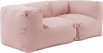 Oviala Conjunto de jardín modular con 2 sillones esquineros rosa empolvado