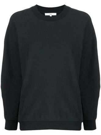 Tibi cut out-detail crew neck sweatshirt - women - Cotton - S - Black