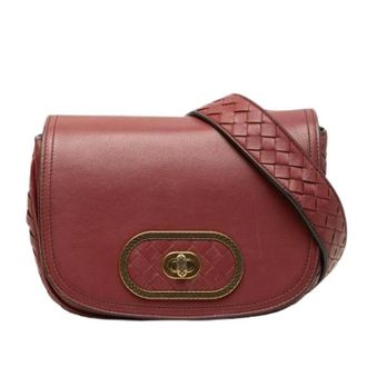 Bottega Veneta Pre-owned Luna Crossbody Bag - Dames - Pre-owned - Rood - Maat: ONE Size Leer