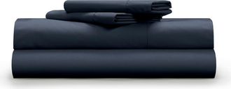 Pillow Guy Classic Cool & Crisp 100% Cotton Percale 4-Piece Sheet Set in Dark Navy at Nordstrom Rack, Size California King