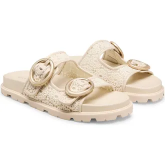 Stuart Weitzman Benni Crochet Slide Sandal in Linen at Nordstrom Rack, Size 9.5