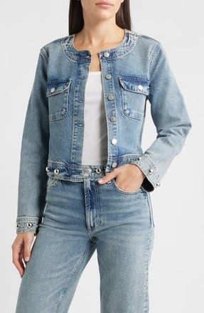 Rails Capistrano Crop Denim Jacket in Desert Sky Studded at Nordstrom Rack, Size 2X Regular