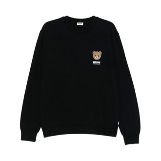 Moschino Hoodies & sweatvesten, Heren, Zwart, XL, Katoen, Sweatshirt met berenprint
