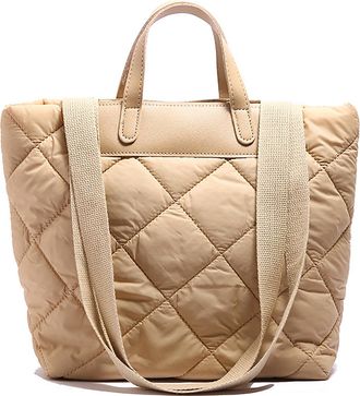 Generic Tote Bag for Women, Quilted Puffer Tote Bag Lightweight Nylon Puffy Shoulder Handbag with Adjustable Strap for Daily Use, Workout (Khaki)