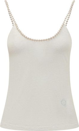 Stella McCartney White Solid Scoop Neck Top