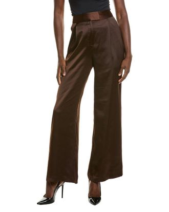 Halston Heritage Wide Leg Satin Trouser