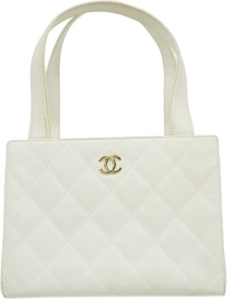 Chanel White Leather Tote Bag (Pre-Owned)