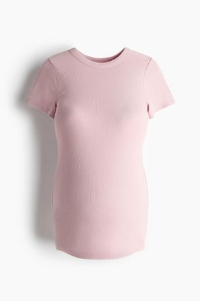 H&M MAMA Geripptes Shirt - Hellrosa