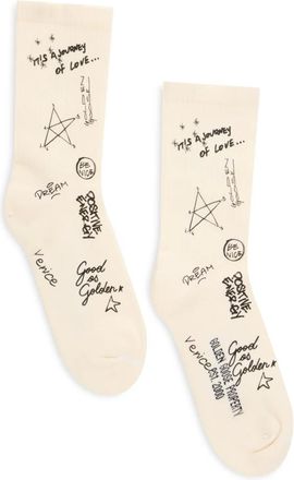 Golden Goose Calze con dettagli distressed e righe bicolore - - Underwear - Donna - Beige - L