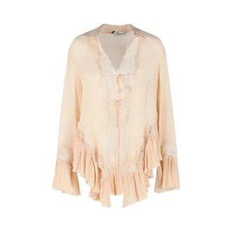 Blumarine Blouses, female, Beige, Size: XS Shirt