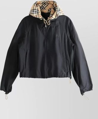 Burberry cropped hooded jacket drawstring hood design