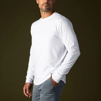 Laird Apparel Quattro Cotton Blend Long Sleeve In White