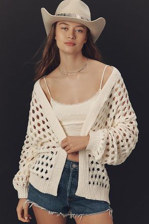 Maeve Chunky Open-Stitch Cardigan