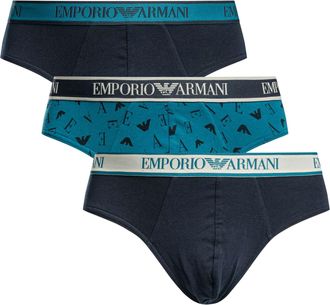 Emporio Armani Katoenen Stretchlegging Met 3 Pakjes, Blauw