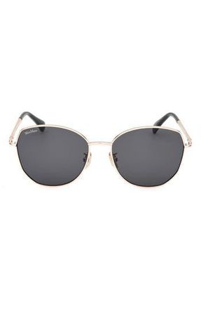 Max Mara 58mm Round Sunglasses in Gold /Smoke at Nordstrom Rack