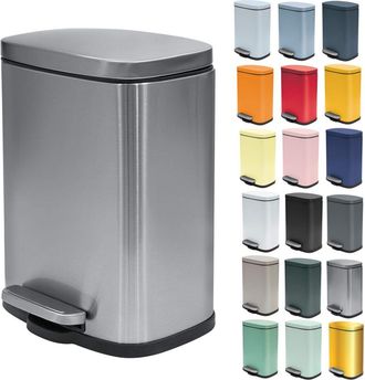 Spirella Spirella - Cestino Per Bagno A Pedale Modello Akira - Acciaio Inossidabile Di Alta Qualit&agrave; - Chiusura Silenziosa Easy-close - Argento Satinato - 5l - 