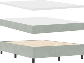 vidaXL Vidaxl - Box Spring Bed with Mattress Light Grey 140 x 190 cm Velvet