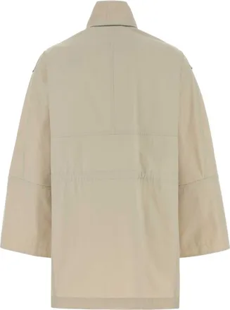 Brunello Cucinelli Womens Water Jacket Beige Cotton Nylon