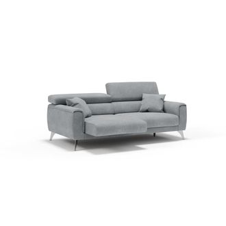 Divani.Store Sof&aacute; con asientos deslizantes impermeable 199 cm gris claro