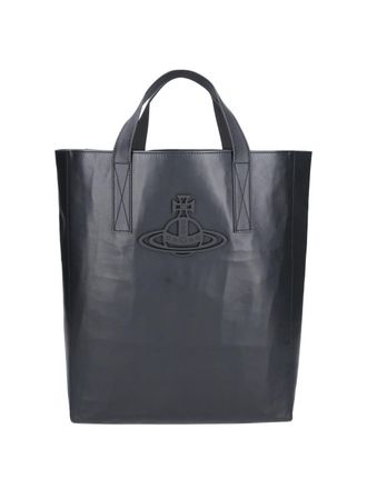 Vivienne Westwood Structured Tote Bag with Glossy Finish