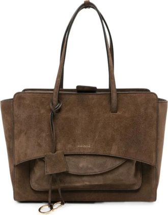 Hidesins Flap L Handtas - Dames - Tassen - Bruin - Maat: ONE Size Zijde