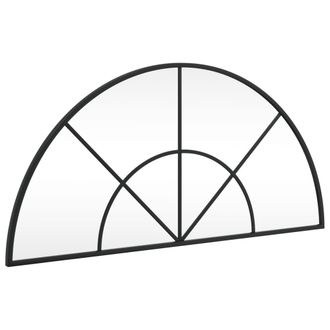 vidaXL Espejo De Pared Arco De Hierro Negro 80x40 Cm Vidaxl