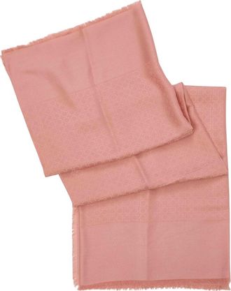 Ferragamo Sjaal van zijde en wol met franjes - Dames - Zijden sjaals - Roze - ONE Size - Wol - Accessoires