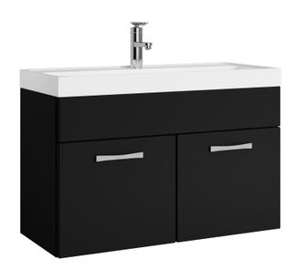 Badplaats Conjunto De Muebles De Ba&ntilde;o Paso 01 80 Cm - Negro Mate - Mueble