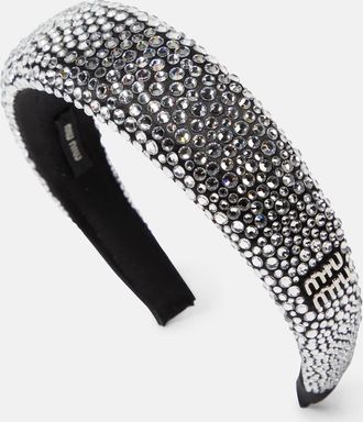 Miu Miu Logo crystal-embellished headband