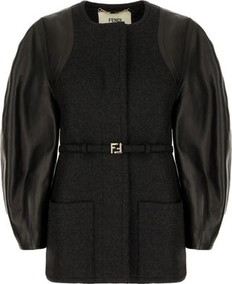 Fendi Dames, Jassen, Zwart, Maat: XS Wol