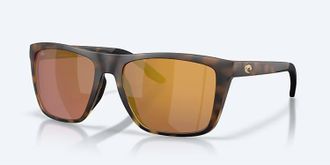Costa Unisex Mainsail Xl Polarized Squared Sunglasses In Matte Tort Gold Mirror