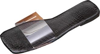 Generic Womens Mules with Footbed, Lightweight Flat Slippers Slides Summer Comfortable Sandals Peep Toe Summer Shoes Sandals Slippers Non-Slip Flip Flops Slip