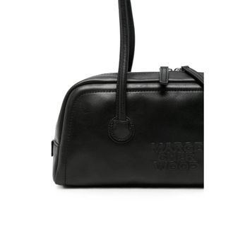 Margesherwood Debossed Logo Calf Leather Shoulder Bag - Black