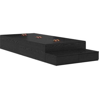 vidaXL Cama Con Almacenamiento Roble Negro 236.5 X 80 X 31.5 Cm Vidaxl
