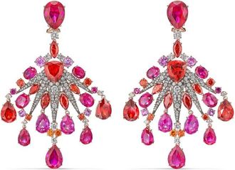 Anabela Chan 18kt yellow gold Starburst multi-stone earrings - women - 18kt Yellow Gold Vermeil/Lab-Grown Synthetic Red Ruby/Lab-Grown Synthetic