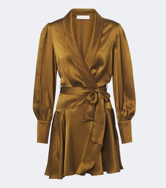 Zimmermann Silk satin wrap dress