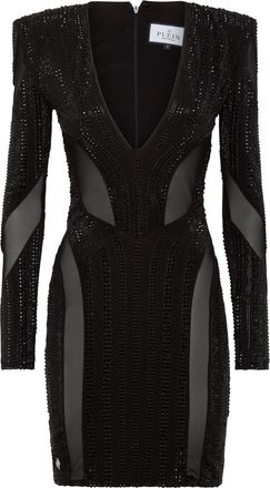 Philipp Plein Padded Shoulder Mini Dress