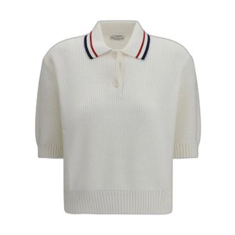 Brunello Cucinelli Polo van katoen - Dames - Truien - Beige - Maat: S Katoen