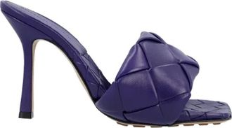Bottega Veneta Leather mules - Dames - Muiltjes - Paars - 38 EU - Schoenen