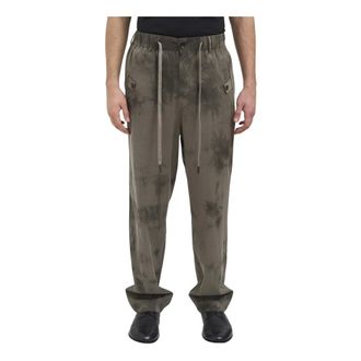 Andrea Ya'aqov Sweatpants, male, Gray, Size: S Pantalone Cropped in Cupro e Cotone
