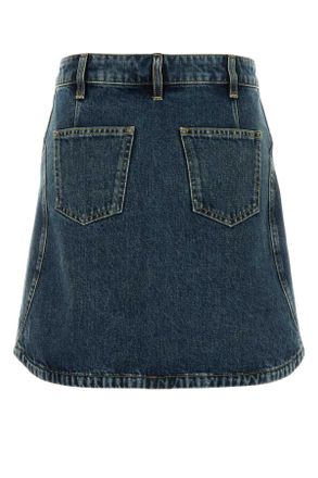 Givenchy Womens Denim Skirt Mediumblue Exterior: Cotton Gonne